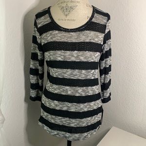 NWT AB Studio Striped Chiffon Knit Sweater